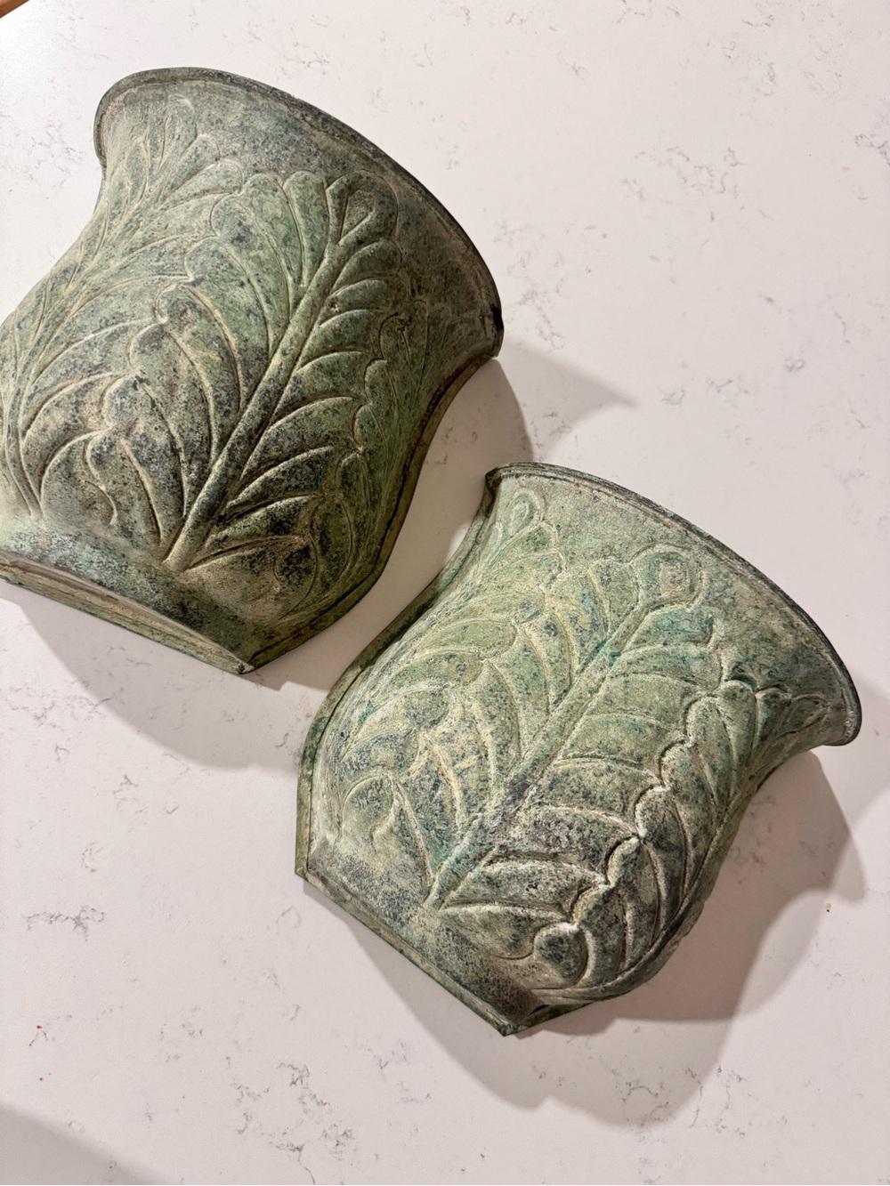 Decorative Green Leaf Wall Planters - Set of 2